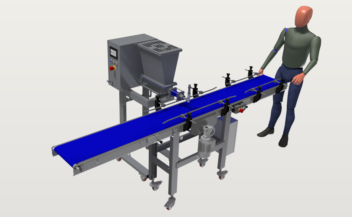 DM-40 integrata con nastro trasportatore